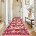 Red Floral Hallway Runner Rug 3x7 by WelcometoBabovid