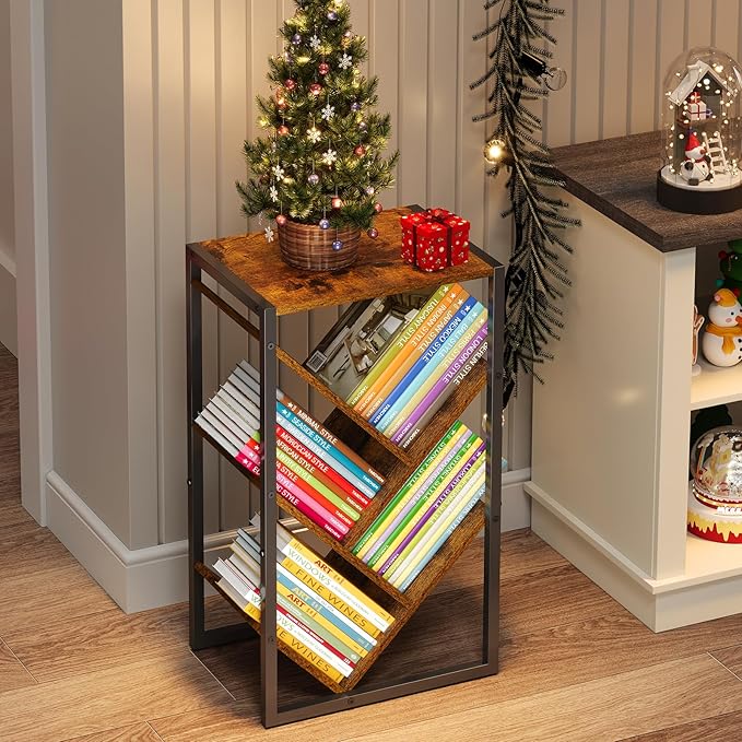 Small Bookcase - 5 Tier Tree Bookshelf - Image 5
