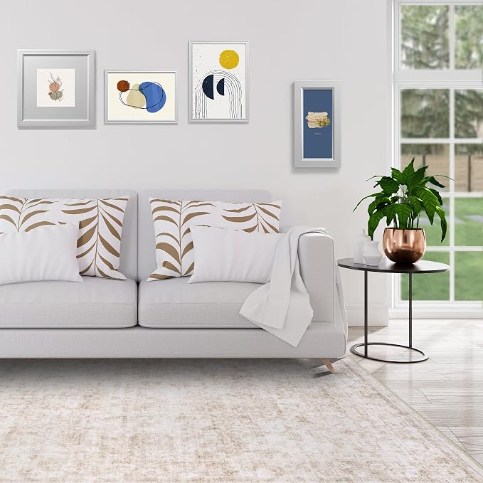 6x9 Area Rugs for Living Room Bedroom Dining Room Washable Beige White | Soft - Image 3