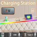 Modern Multi-Color LED Light Full Bed Frame - Image 7