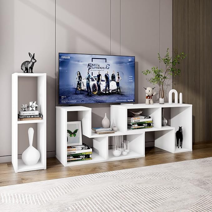 Tangkula 3 Pieces Console TV Stand, Free-Combination Entertainment Center - Image 3
