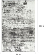 8x10 Area Rugs for Living Room: Washable Abstract Black Grey Badroom Carpet | - Image 2