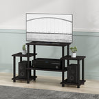 Furinno Turn-N-Tube No Tools Entertainment Center, Square corner, Dark Walnut - Image 2