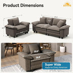 SUNSHINE VALLEY 2 Piece Living Room Sofa Furniture Set, Chenille Modular - Image 2