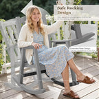 Greesum Outdoor Rocking Chair, 300lbs All-Weather Patio Resin Rocker, - Image 4