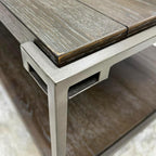 50 inch Wood Coffee Table with Removable Casters, Industrial Living Room Center - Image 3