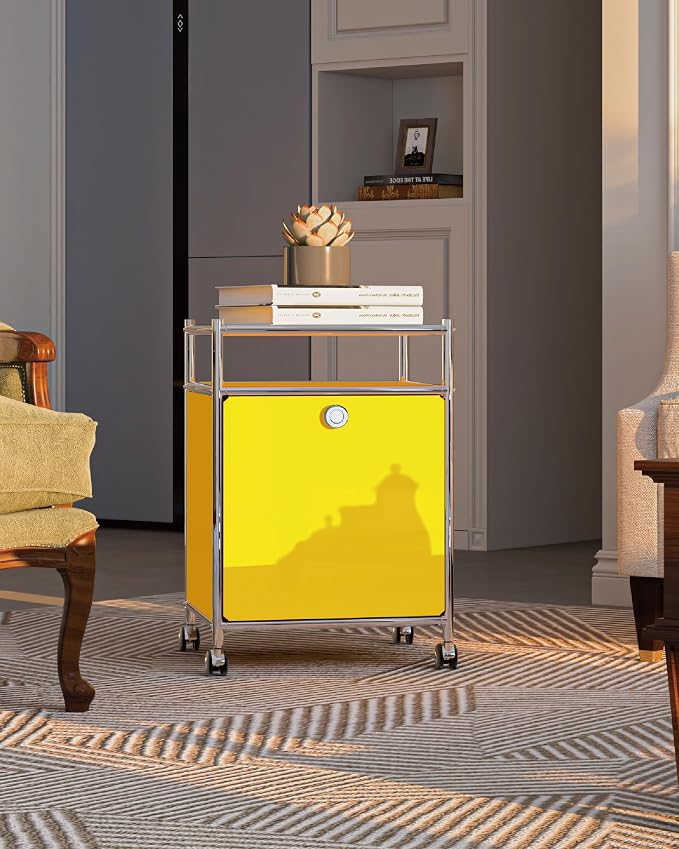 Matte Storage Cart with Flap Door, Large Capacity Storage Cart with Detachable - Image 9