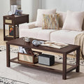 Lerliuo Boho Coffee Tables for Living Room, Rattan Center Table by Lerliuo