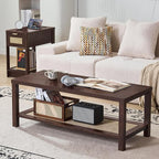 Lerliuo Boho Coffee Tables for Living Room, Rattan Center Table by Lerliuo