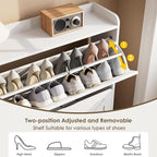 Nicetree Shoe Cabinet with 2 Flip Drawers, Freestanding Shoe Organizer - Image 6
