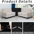 Easy-Going Stretch Soft Sectional Corner Sofa Couch Slipcover Black | 1-Piece - Image 4