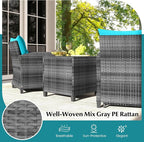 Tangkula 5 Pieces Patio Conversation Set, PE Wicker Rattan Outdoor Furniture Set - Image 8