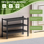 ROMGUAR CRAFT 3 Tier Bamboo Shoe Rack - Image 6