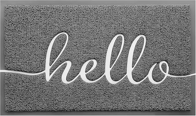 Grey Door Mat Welcome Mats Outdoor Indoor Doormat by CozyBounty