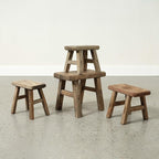 Artissance 11" W Rectangular Natural Wood Vintage Mini Stool - Image 10