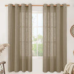 Taupe Linen Curtains 72 Inch Length by LAMIT
