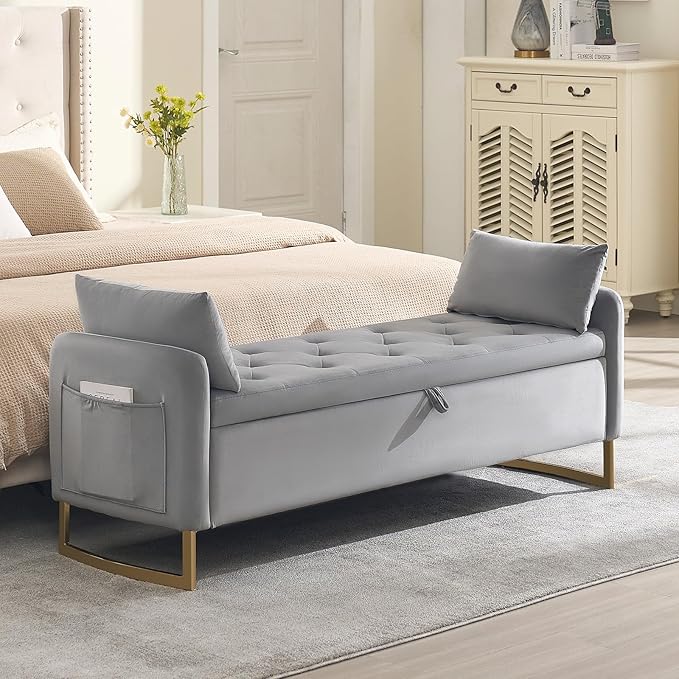 65" End of Bed Storage Bench, Storage Bench by HOMYKA