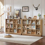 Joaxswe 12 Cube Storage Organizer, Wood Floor Standing 3-Tier Cubby Bookcase - Image 5