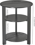 Farmhouse 3-Tier Round Side Table, 17.7*21.7inch End Table - Image 3