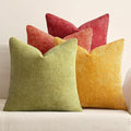 MIULEE Soft Decorative Chenille Fall Pillow Covers Rust Yellow Green 20x20 | by MIULEE