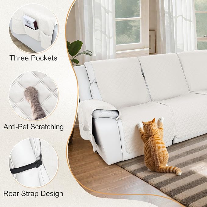HDCAXKJ Reclining Sectional Couch Covers L Shape Recliner Sofa Middle Console - Image 3