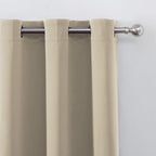 Beige Blackout Curtains 34 x 54 Inch Length/Set of 2 Curtain Panels/Thermal - Image 7