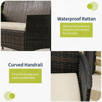 4-Piece Outdoor Furniture Set, PE Rattan Wicker Chairs - Image 6