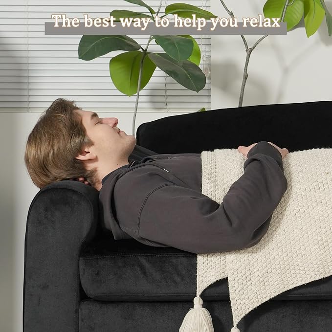 EASE MOOSE 88.5" Large Seat Velvet Loveseat Sofa, Soft Deep Seat Couches - Image 6