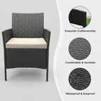 GarveeHome 3-Piece Patio Bistro Set, PE Rattan Outdoor Conversation Furniture - Image 3