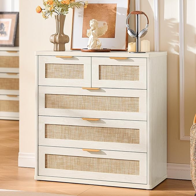 LEYAOYAO White Dresser for Bedroom, 33.5" Tall Chest of Drawers, Modern 5 - Image 8
