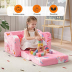 MeMoreCool Glowing Pink Fairy Kids Chair, 2-in-1 Fold-Out Kids Couch and Sofa - Image 3