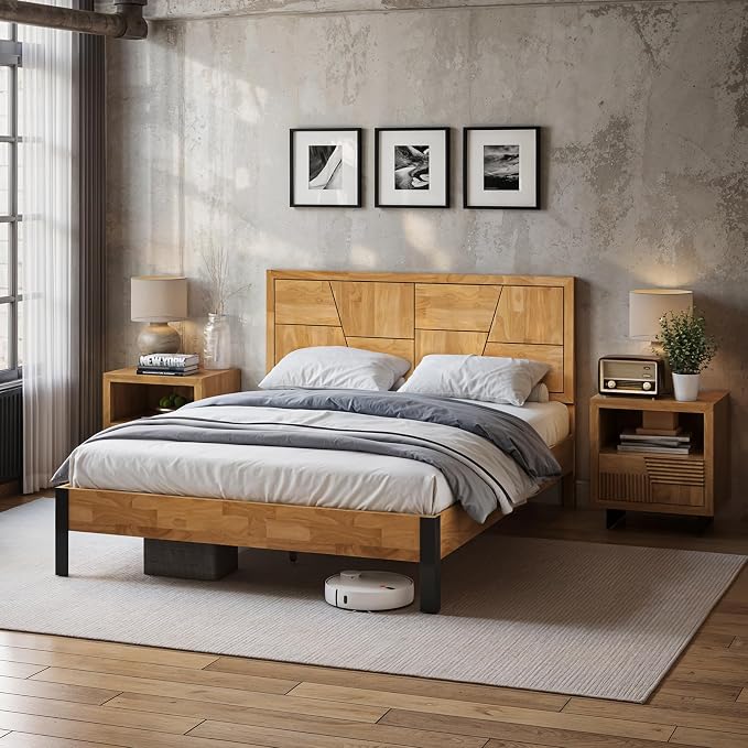 Bme Trapeze King Bed Frame – Modern Solid Wood Bed - Image 6