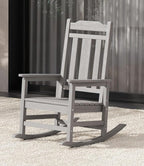 SERWALL Oversized Rocking Chair Outdoor, HDPE Outdoor Rocking Chair, Space Gray by SERWALL