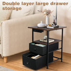 PESRAE Floor Lamp with Table & 2 Drawers, End Table with 3 Color Temperature - Image 2