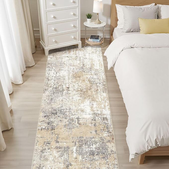 LOONGRUG Runner Rug 2x8 Washable Non-Slip Kitchen Neutral Modern Rug | Abstract - Image 6