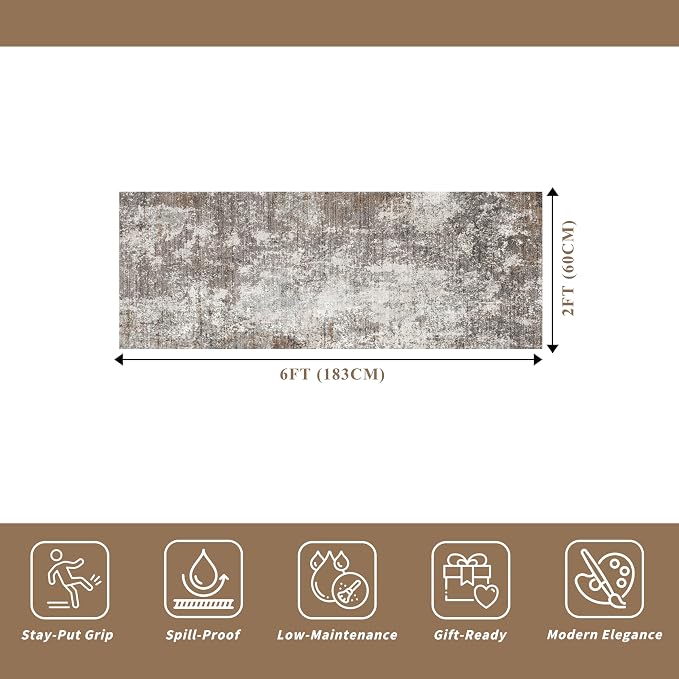 2x6 Runner Rug Non-Slip Washable - Image 2