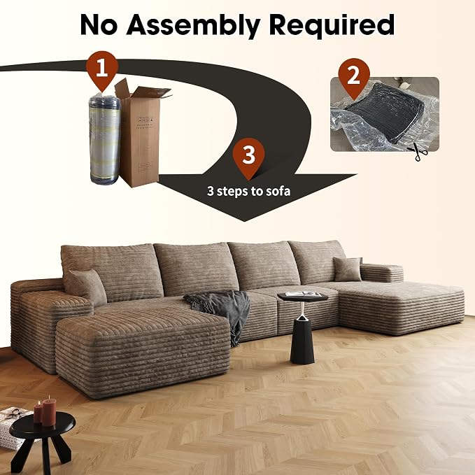 AUGOP 136" Sectional Couches for Living Room Modern Modular Sofa - Image 6