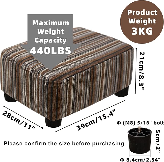 CAROLMADE Small Foot Stool Ottoman Footstool - Image 3