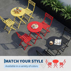 GarveeTech 3-Piece Folding Bistro Set, Heavy Duty Outdoor Patio Furniture - Image 5