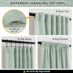 MYSKY HOME 95 Inch Curtains Farmhouse Light Filtering Privacy Curtain Drapes - Image 3