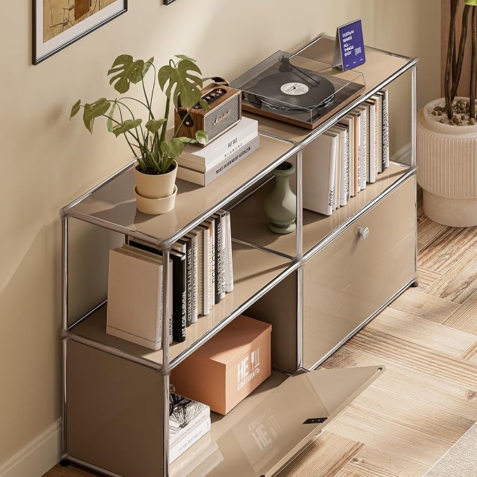 Modern Storage Cabinet Brown F Versatile Free-Standing Large Organizer - Image 4