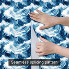 HOMETITUTE Blue Wave Pattern Wallpaper Peel and Stick Self Adhesive Vinyl Wall - Image 6