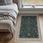 Dark Green Oushak 3x5 Large Entryway Rug - Image 6