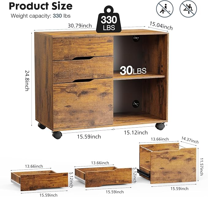 DUMOS Rolling File Cabinet - Image 2