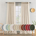 MIULEE Light Taupe Linen Curtains 52x96 Inches Long 2 Panels by MIULEE
