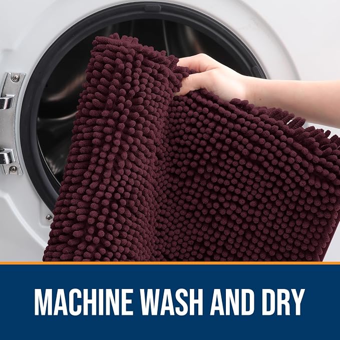 OLANLY Dog Door Mat for Muddy Paws 48x30, Super Absorbent Chenille Mud Mat | - Image 5