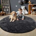 OLANLY Black Round Rugs for Bedroom - Image 3