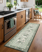 GarveeHome Sage Green 2x6 Washable Kitchen Runner Rugs Non Slip Provence - Image 3