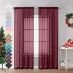Burgundy Sheer Curtains by OVZME