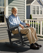 SERWALL Outdoor Rocking Chair, HDPE Rocking Chair - Image 2